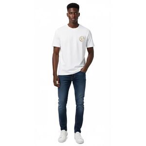 Versace Jeans Couture White/Gold Mens Foil Print Medallion T-Shirt